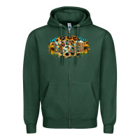 Sports Green Blessed Sunflower Gemstone Zipper Hoodie - RanaPortraitStore