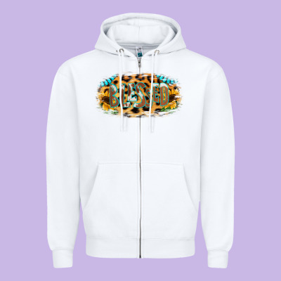Blessed Sunflower Gemstone Zipper Hoodie Designed By Ranaportraitstore