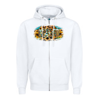 White Blessed Sunflower Gemstone Zipper Hoodie - RanaPortraitStore