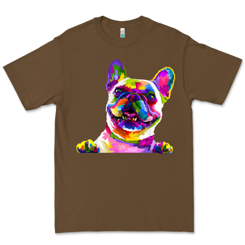 Frenchie French Bulldog Pop Art Portrait Bouledogue T Shirt Premium Tee by linhVisuals | Teevron