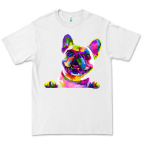 White frenchie french bulldog pop art portrait bouledogue t shirt Premium Tee - linhVisuals