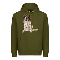 Army Green saint bernard Premium Hoodie - RanaPortraitStore