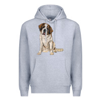 Heather Grey saint bernard Premium Hoodie - RanaPortraitStore