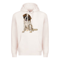 Pale Pink saint bernard Premium Hoodie - RanaPortraitStore