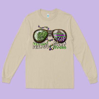 Mardi Gras Long Sleeve Tee Designed By Sublimationcraftshop