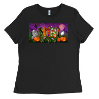 Black halloween mini license plate Ladies Tee - BundleAndBundleShop