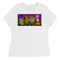 White halloween mini license plate Ladies Tee - BundleAndBundleShop