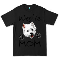 Black westie mom dog mama west highland terrier dog Premium Tee - linhVisuals