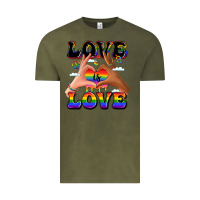 Vintage Olive love is love lgbtq pride hands Vintage Tee - LillyAllenDesigns