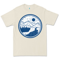 Bone River Mountain Badge Premium Tee - linhVisuals
