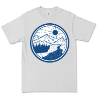 Dove Grey River Mountain Badge Premium Tee - linhVisuals