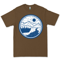 Cacao River Mountain Badge Premium Tee - linhVisuals