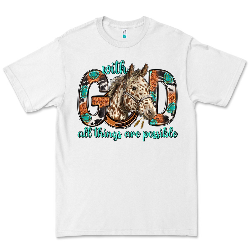 With God All Things Are Possible With Horse Bbs Premium Tee by BundleAndBundleShop | Teevron