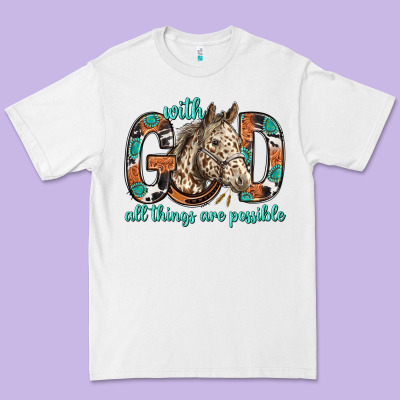 With God All Things Are Possible With Horse Bbs Premium Tee Designed By Bundleandbundleshop