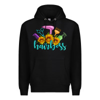Black hairboss western sunflowers hairdresser Premium Hoodie - Artiststas