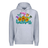 Heather Grey hairboss western sunflowers hairdresser Premium Hoodie - Artiststas