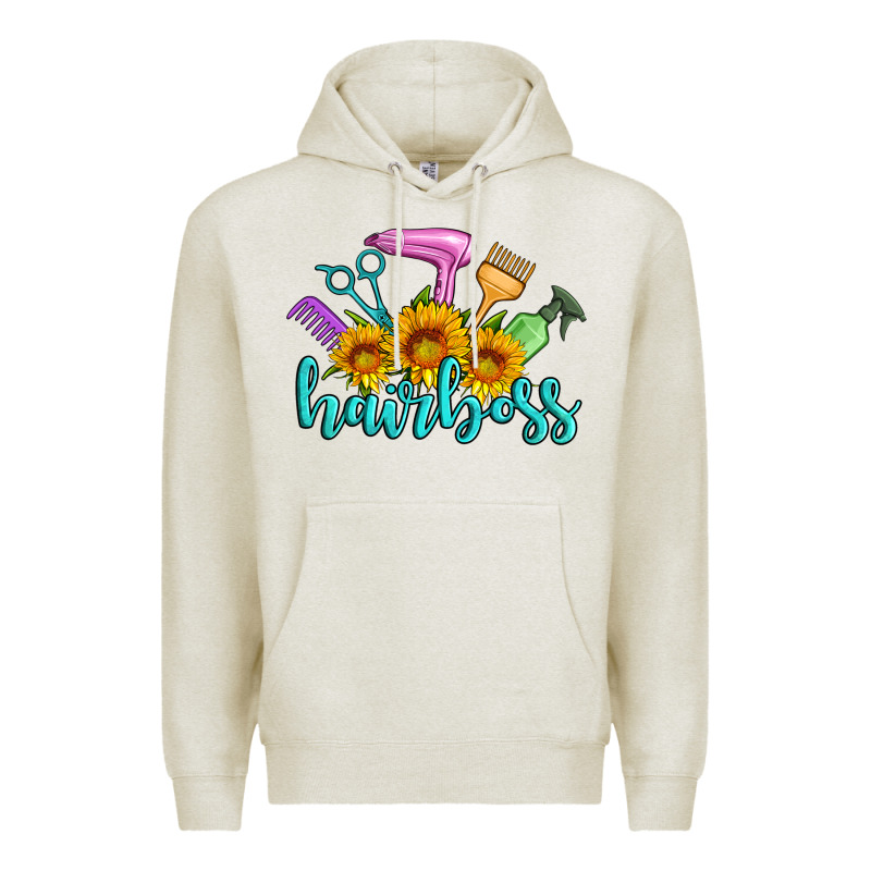 Hairboss Western Sunflowers Hairdresser Premium Hoodie by Artiststas | Teevron