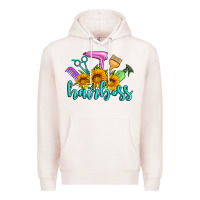 Pale Pink hairboss western sunflowers hairdresser Premium Hoodie - Artiststas