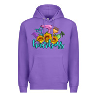 Purple hairboss western sunflowers hairdresser Premium Hoodie - Artiststas