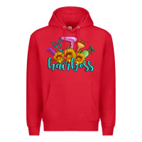 Red hairboss western sunflowers hairdresser Premium Hoodie - Artiststas