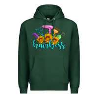 Sports Green hairboss western sunflowers hairdresser Premium Hoodie - Artiststas