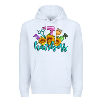 White hairboss western sunflowers hairdresser Premium Hoodie - Artiststas