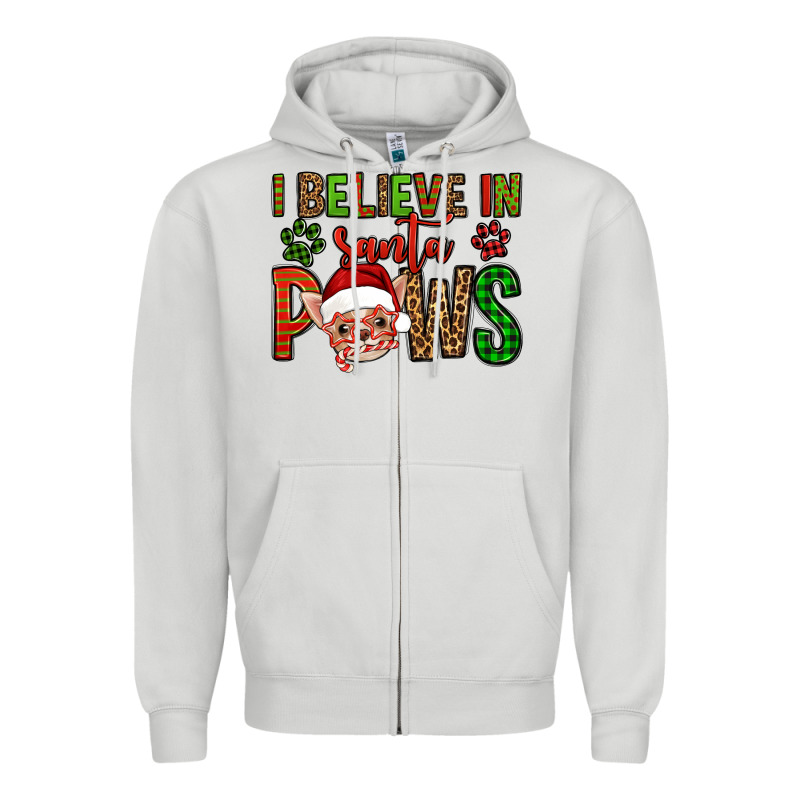 I Believe In Santa Paws Chihuahuha Zipper Hoodie by Jasminsmagicworld | Teevron