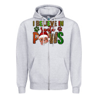 Heather Grey i believe in santa paws chihuahuha Zipper Hoodie - Jasminsmagicworld