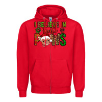 Red i believe in santa paws chihuahuha Zipper Hoodie - Jasminsmagicworld