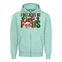 Seafoam i believe in santa paws chihuahuha Zipper Hoodie - Jasminsmagicworld