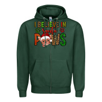 Sports Green i believe in santa paws chihuahuha Zipper Hoodie - Jasminsmagicworld