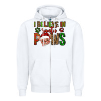 White i believe in santa paws chihuahuha Zipper Hoodie - Jasminsmagicworld