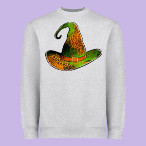 Leopard Witch Hat Heavyweight Sweatshirt Designed By Jasminsmagicworld