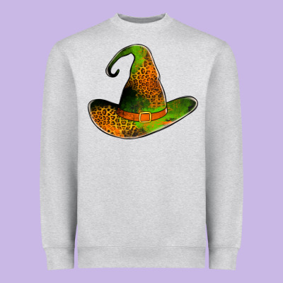 Leopard Witch Hat Heavyweight Sweatshirt Designed By Jasminsmagicworld