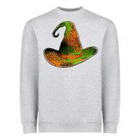 Heather Grey leopard witch hat Heavyweight Sweatshirt - Jasminsmagicworld
