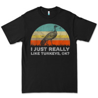 Black funny i just really like turkeys thanksgiving Premium Tee - linhVisuals