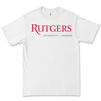 White Rutgers University Newark Logotype Premium Tee - linhVisuals