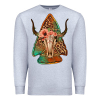 Heather Grey bullskull arrowhead Premium Sweatshirt - Jasminsmagicworld
