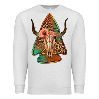 Oatmeal Heather bullskull arrowhead Premium Sweatshirt - Jasminsmagicworld