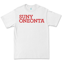 White Suny Oneonta Wordmark Premium Tee - linhVisuals