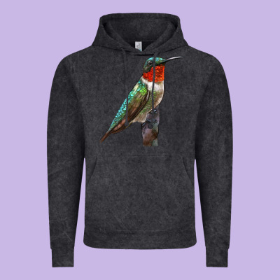 Ruby Throated Hummingbird Bird Vintage Hoodie Designed By Lillyallendesigns