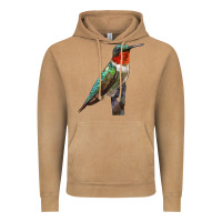 Vintage Camel Ruby Throated Hummingbird Bird Vintage Hoodie - LillyAllenDesigns
