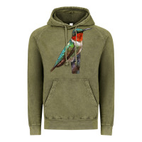 Vintage Olive Ruby Throated Hummingbird Bird Vintage Hoodie - LillyAllenDesigns
