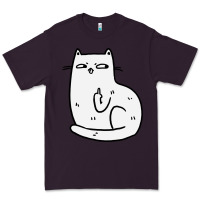 Plum cat giving the finger Premium Tee - linhVisuals