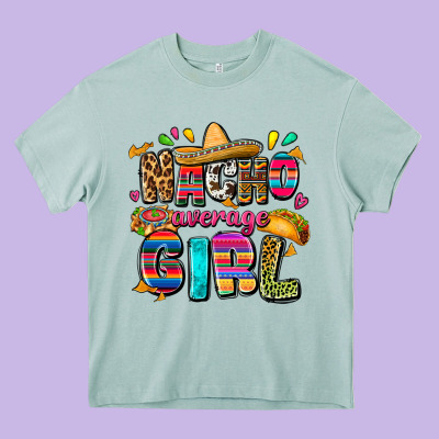 Nacho Average Girl Heavy Core Tee Designed By Fadigitalartstudio