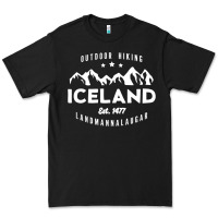 Black iceland hiking landmannalaugar est 1477 Premium Tee - linhVisuals