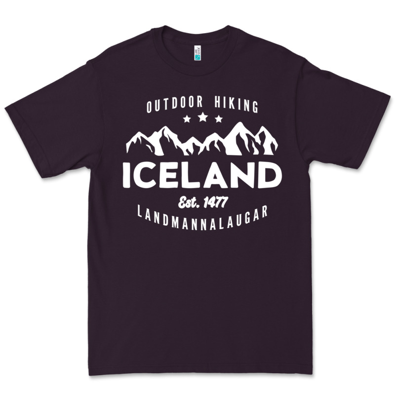 Iceland Hiking Landmannalaugar Est 1477 Premium Tee by linhVisuals | Teevron