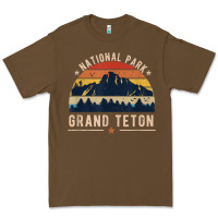 Cacao national park grand teton vintage retro hiking Premium Tee - linhVisuals