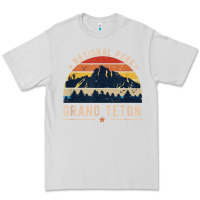 Dove Grey national park grand teton vintage retro hiking Premium Tee - linhVisuals