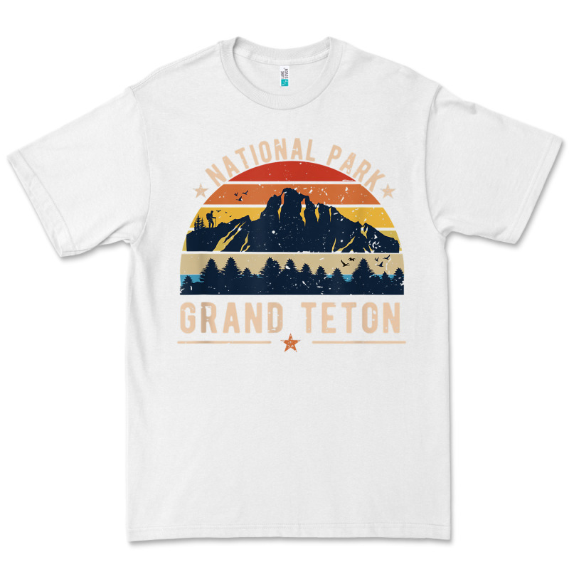 National Park Grand Teton Vintage Retro Hiking Premium Tee by linhVisuals | Teevron